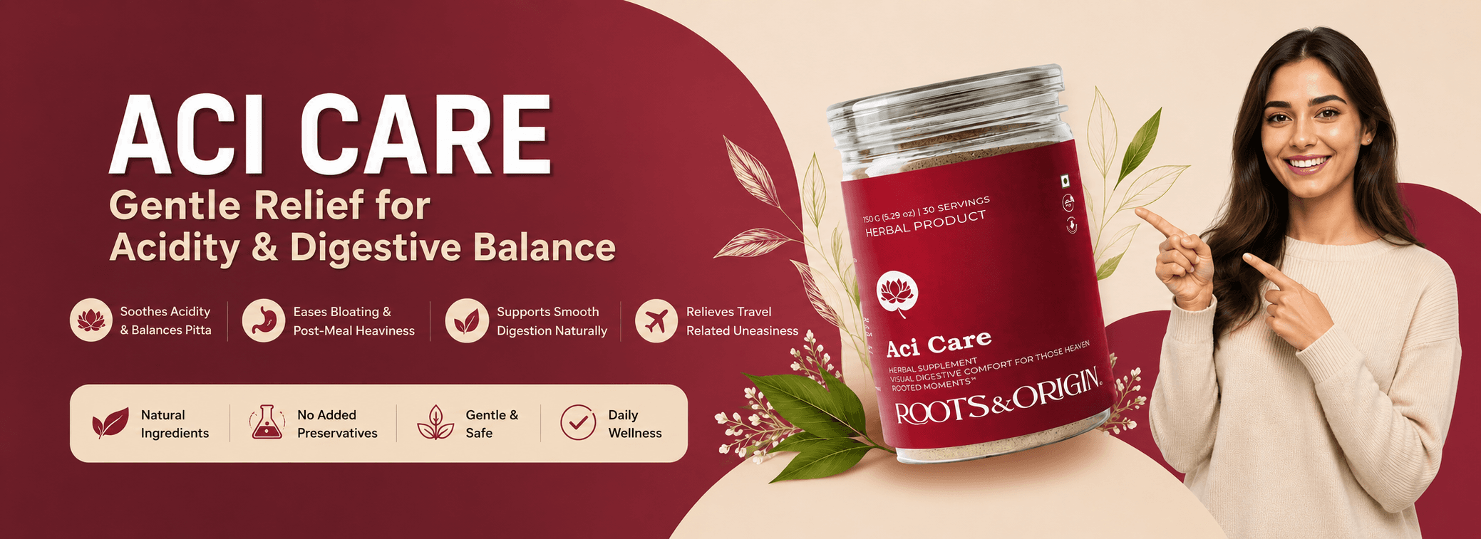 Aci Care - a Wellness Blend to Relieve Acidity & Heartburn | Cooling & Digestive Product with Natural Ingredients pack of 2